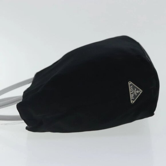 PRADA Hand Bag Satin Black Silver Auth 96617 - Picture 16 of 16